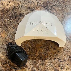White LED Nail Lamp with Power Adapter & Polishes